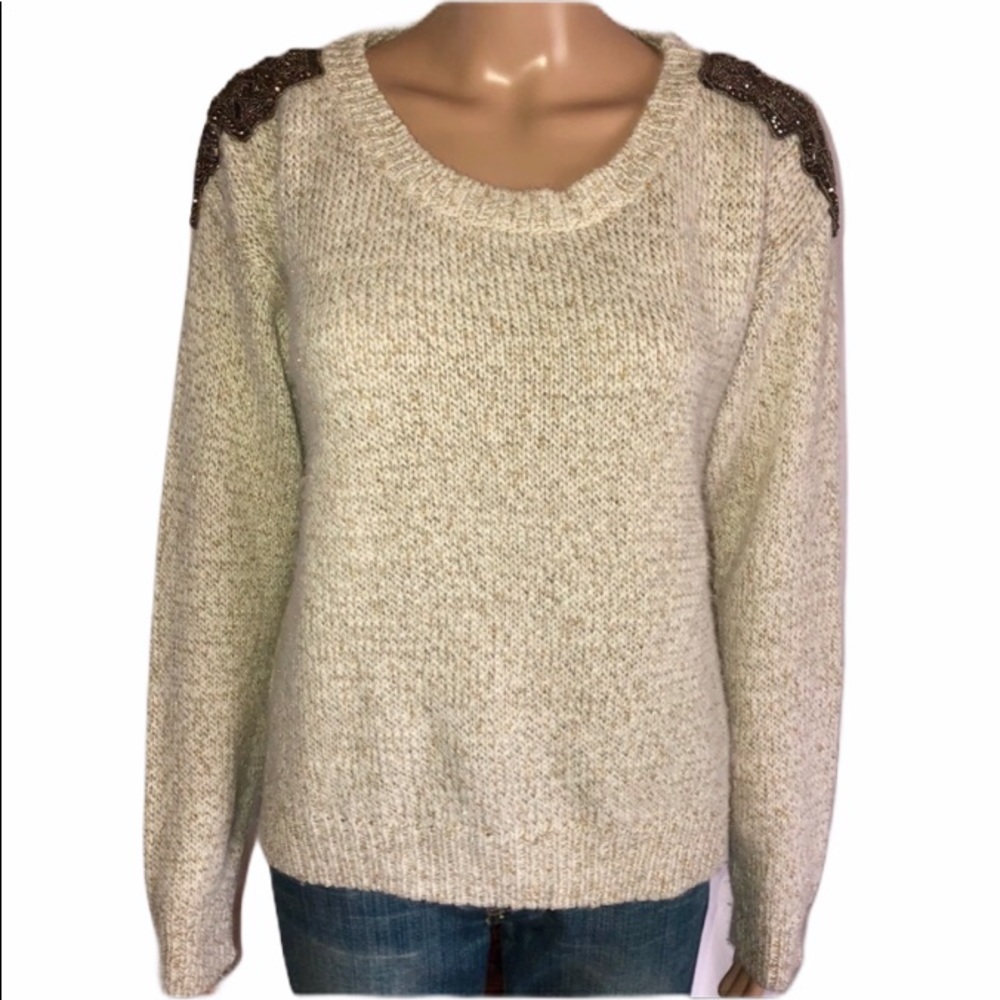 Guess embellished metallic sweater
